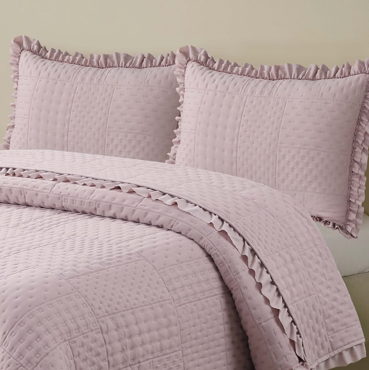 Colcha King Malvinni Micropercal 300 Fios 3 Peças - Malva