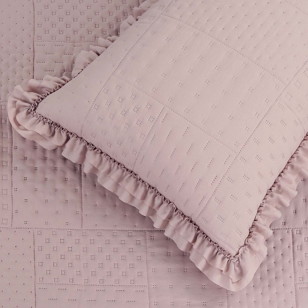 Colcha King Malvinni Micropercal 300 Fios 3 Peças - Malva