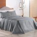 Colcha Queen Home Paris com Bordado Inglês Micropercal 300 Fios Toque de Algodão 3 Peças - Chumbo