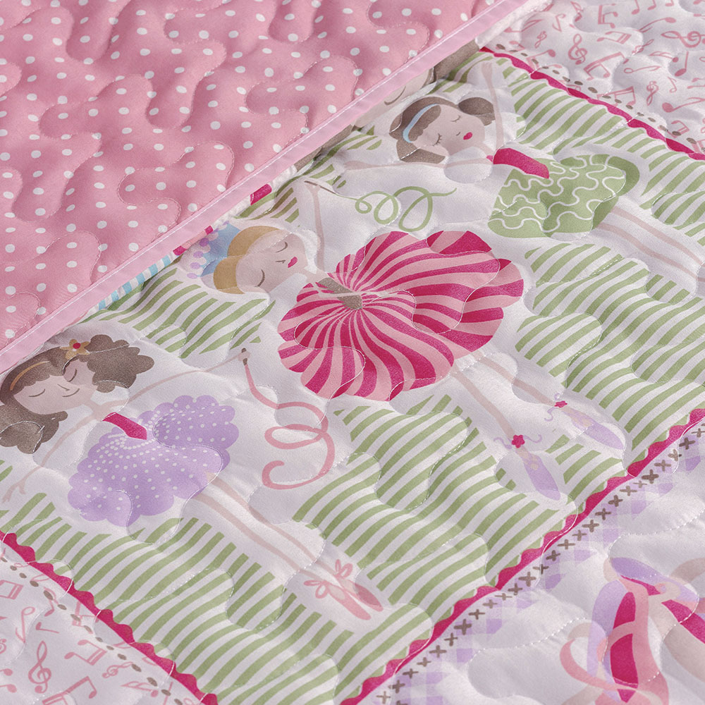 Colcha Solteiro Bouti Kids Dupla Face Estampado 2 Peças - Ballet