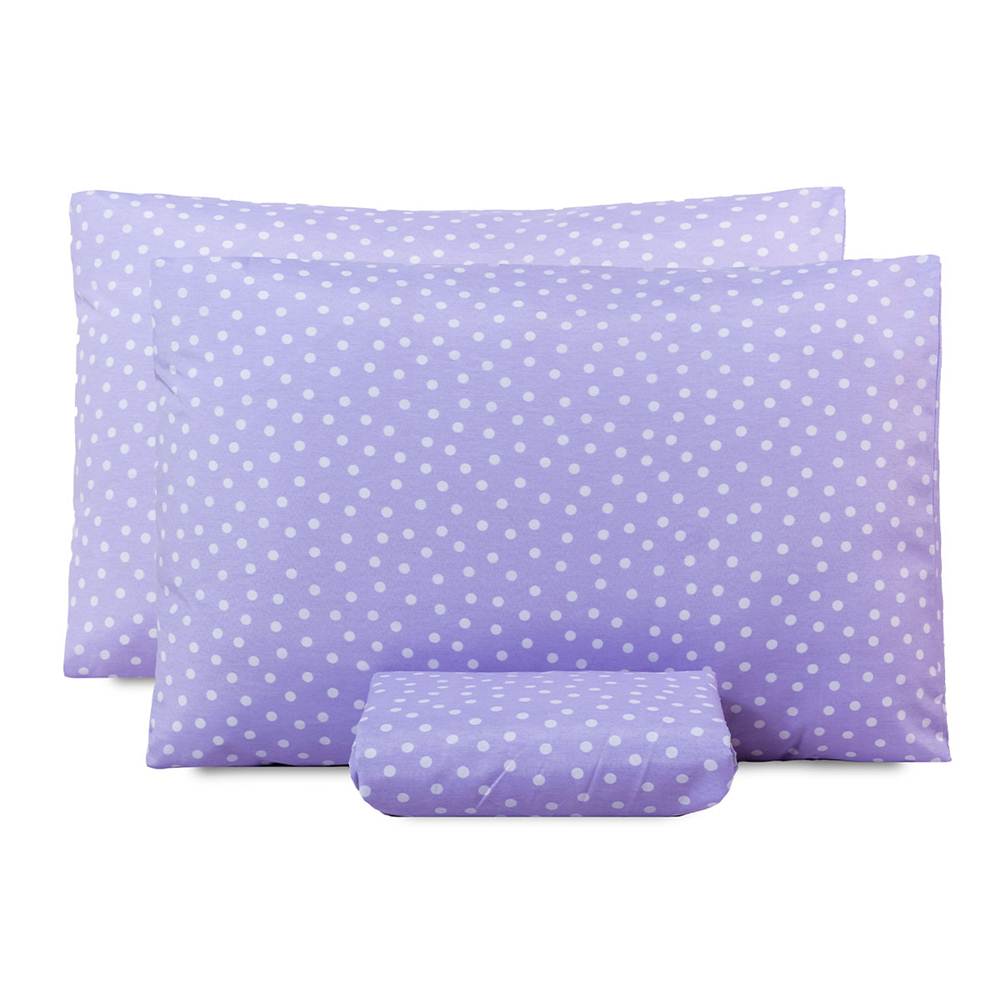 Jogo de Lençol King Classic Estampado 160 Fios 3 Peças - Poa Lilas