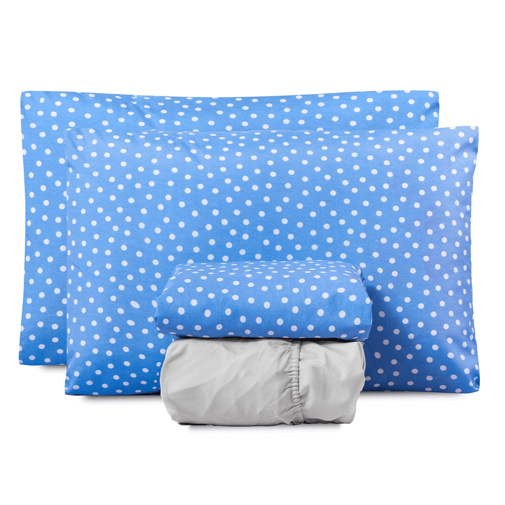 Jogo de Lençol King Classic Estampado 160 Fios 4 Peças - Poa Azul