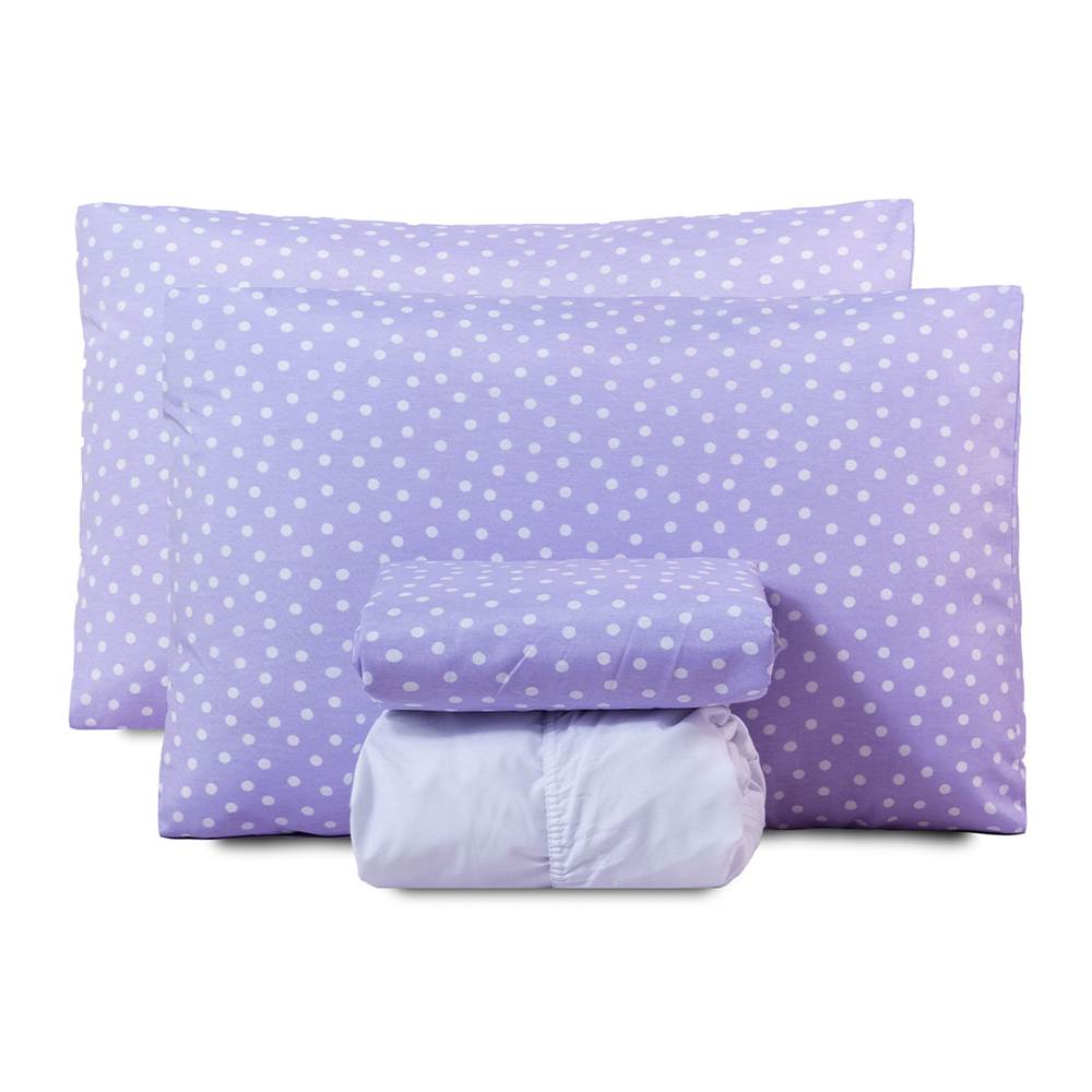 Jogo de Lençol King Classic Estampado 160 Fios 4 Peças - Poa Lilas