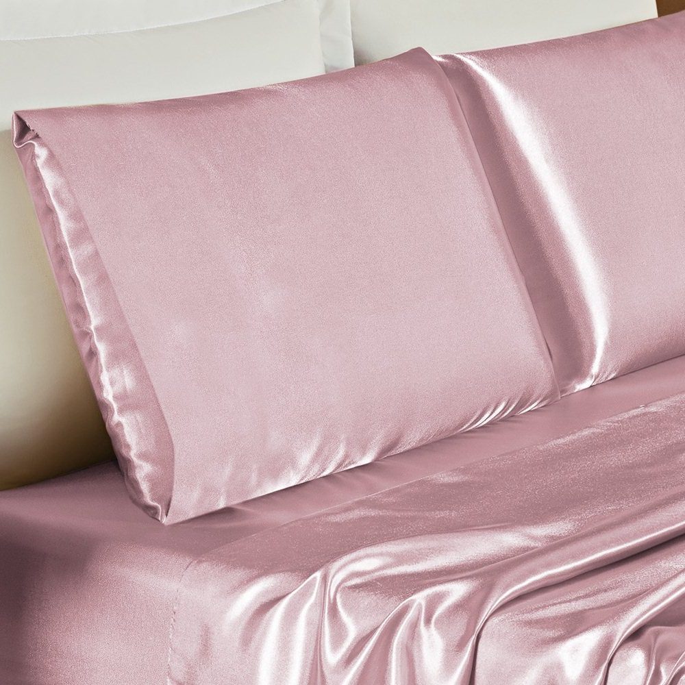Jogo de Lençol King Romantic Cetim Charmousse 4 Peças - Rose