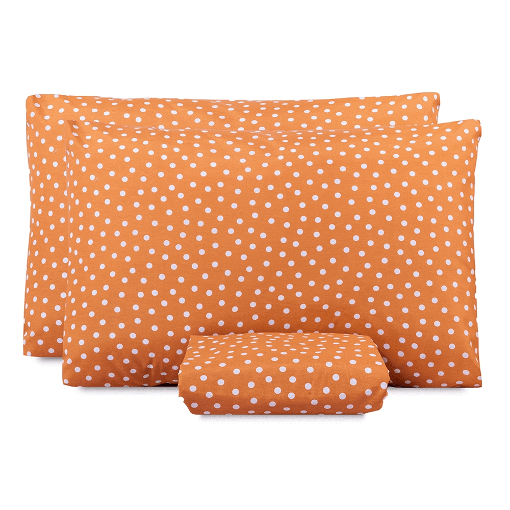 Jogo de Lençol Queen Classic Estampado 160 Fios 3 Peças - Poa Terracota