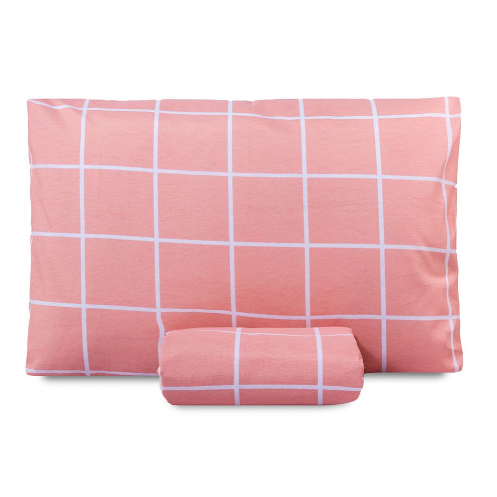 Jogo de Lençol Solteiro Classic Estampado 160 Fios 2 Peças - Grid Rose