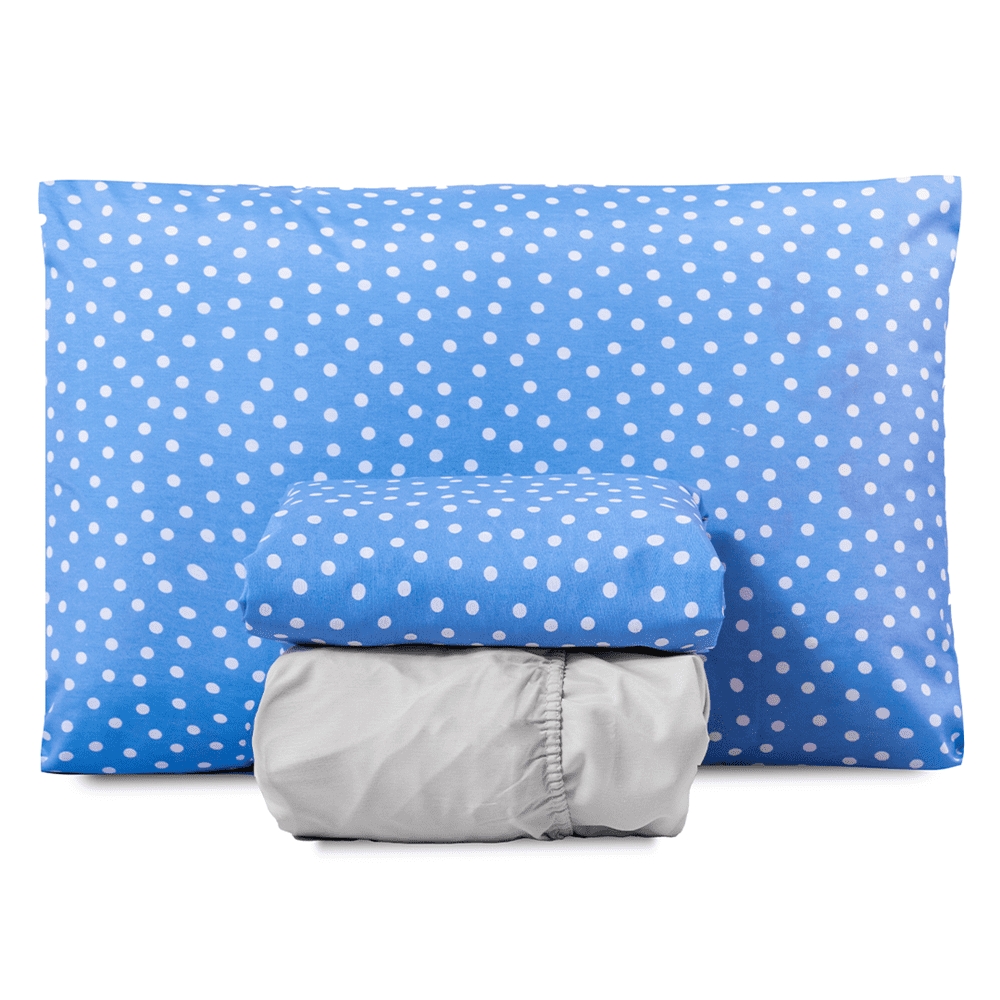 Jogo de Lençol Solteiro Classic Estampado 160 Fios 3 Peças - Poa Azul