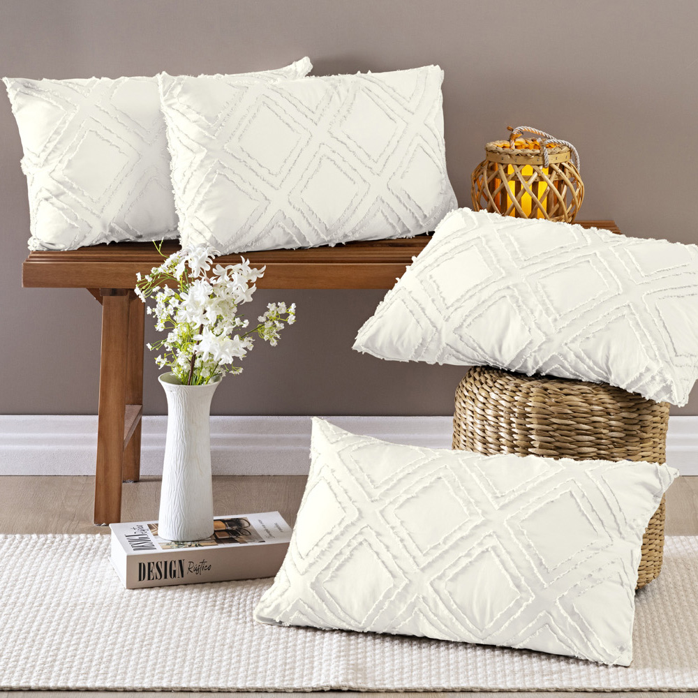 Kit 04 Almofadas Cheias Aveline 60cm x 30cm - Off White