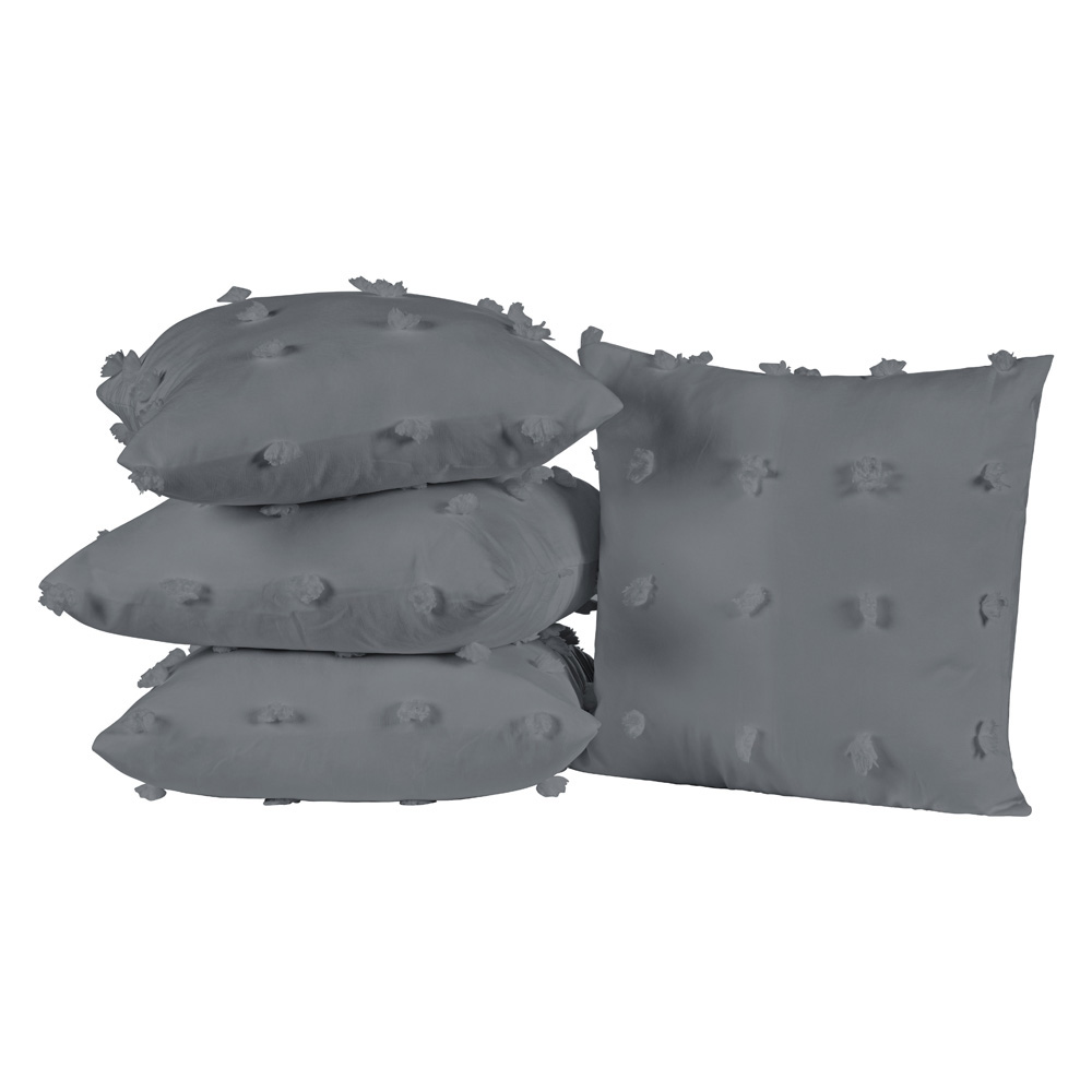 Kit 04 Almofadas Cheias Poppy 45cm x 45cm - Cinza