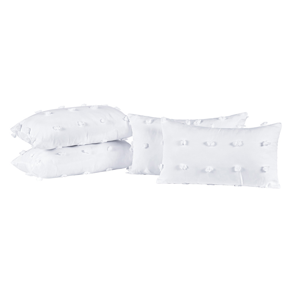 Kit 04 Almofadas Cheias Poppy 60cm x 30cm - Branco