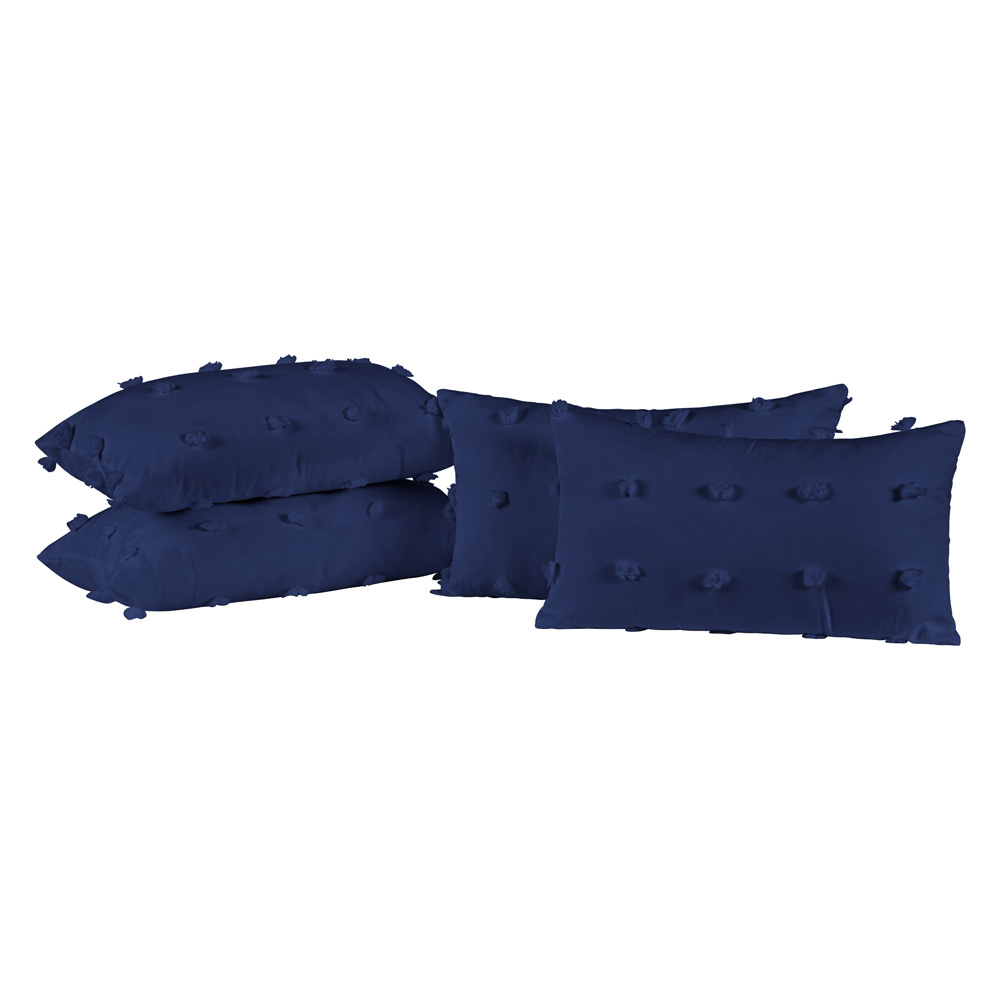 Kit 04 Almofadas Cheias Poppy 60cm x 30cm - Marinho