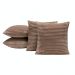Kit 04 Almofadas Cheias Velvet Bariloche Manta Flannel 45cm x 45cm - Caqui