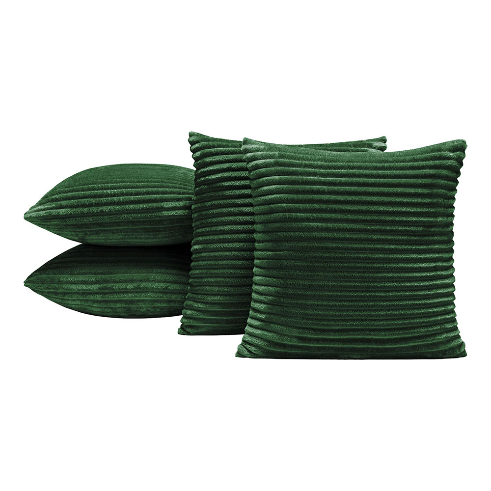 Kit 04 Almofadas Cheias Velvet Bariloche Manta Flannel 45cm x 45cm - Esmeralda
