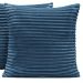 Kit 04 Almofadas Cheias Velvet Bariloche Manta Flannel 45cm x 45cm - Marinho