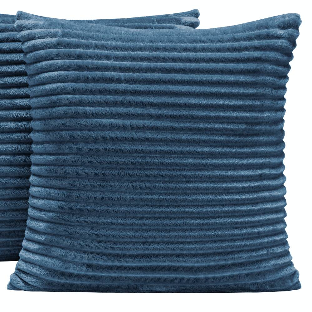 Kit 04 Almofadas Cheias Velvet Bariloche Manta Flannel 45cm x 45cm - Marinho