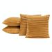 Kit 04 Almofadas Cheias Velvet Bariloche Manta Flannel 45cm x 45cm - Mostarda