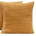 Kit 04 Almofadas Cheias Velvet Bariloche Manta Flannel 45cm x 45cm - Mostarda