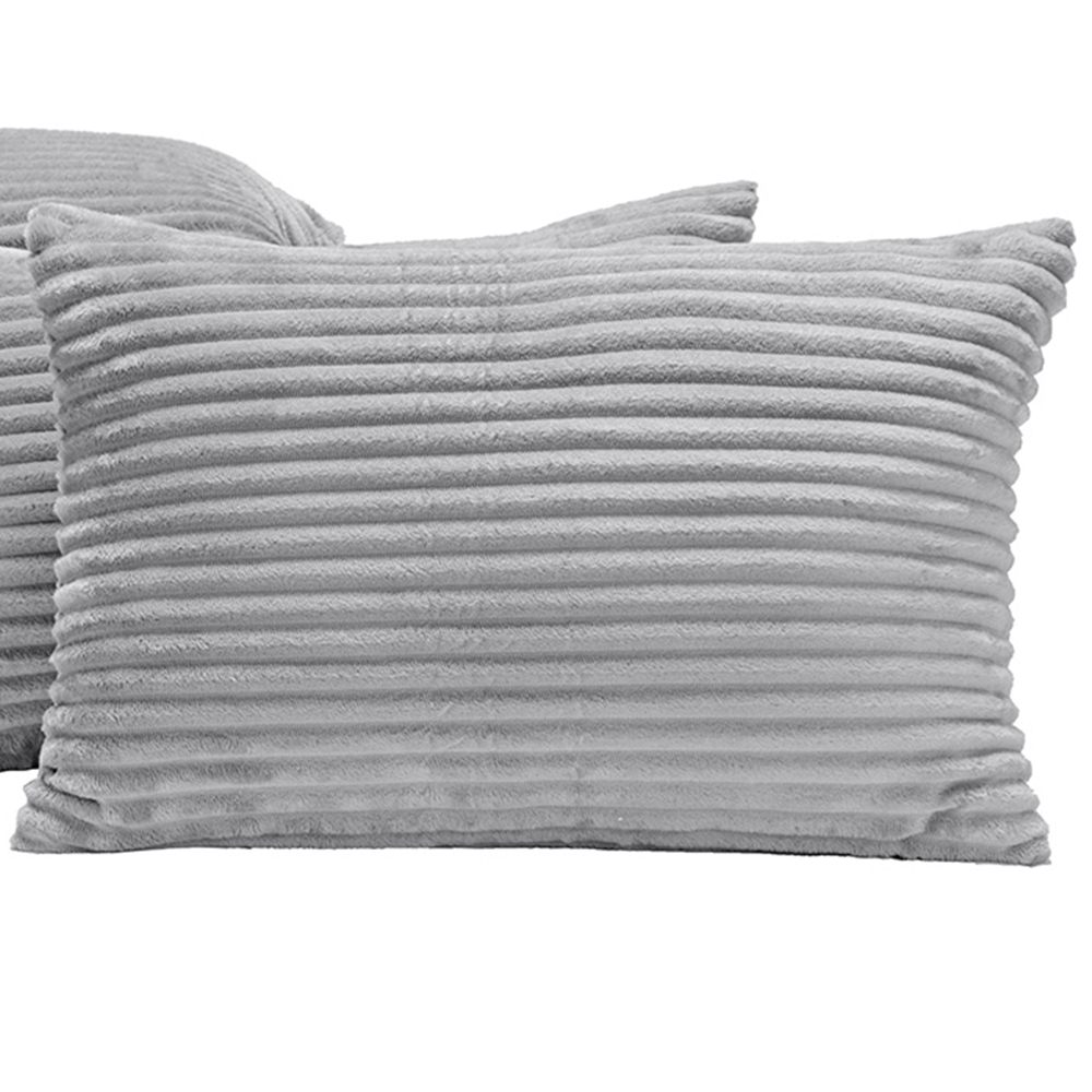 Kit 04 Almofadas Cheias Velvet Bariloche Manta Flannel 60cm x 30cm - Cinza