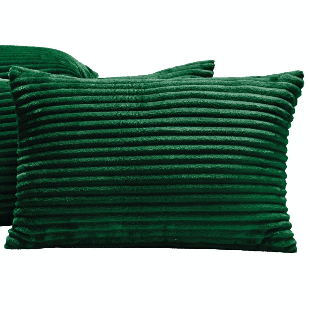 Kit 04 Almofadas Cheias Velvet Bariloche Manta Flannel 60cm x 30cm - Esmeralda