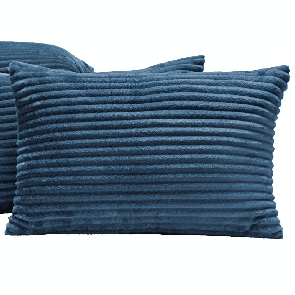 Kit 04 Almofadas Cheias Velvet Bariloche Manta Flannel 60cm x 30cm - Marinho