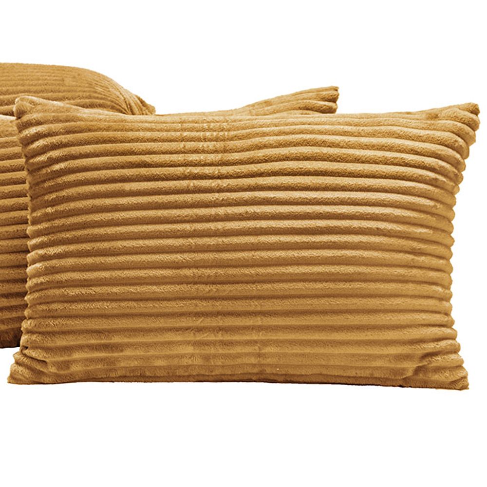 Kit 04 Almofadas Cheias Velvet Bariloche Manta Flannel 60cm x 30cm - Mostarda