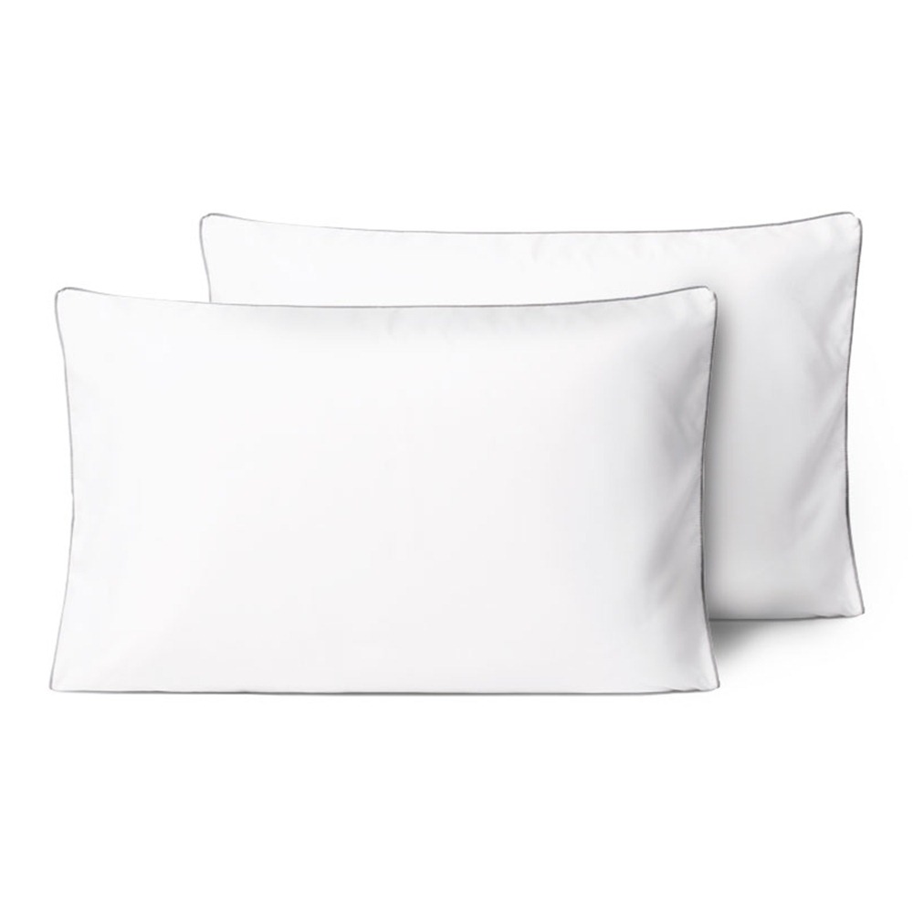 Kit 2 Fronhas Linea 50cm x 70cm Micropercal 200 Fios - Cinza