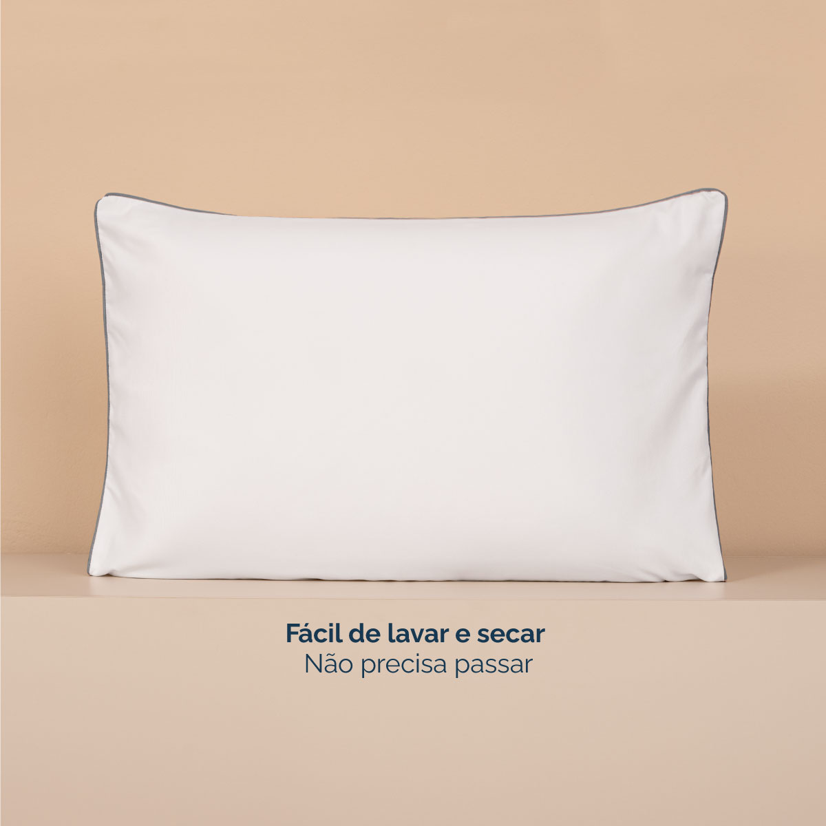 Kit 2 Fronhas Linea 50cm x 70cm Micropercal 200 Fios - Cinza