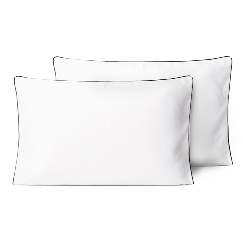 Kit 2 Fronhas Linea 50cm x 70cm Micropercal 200 Fios - Preto