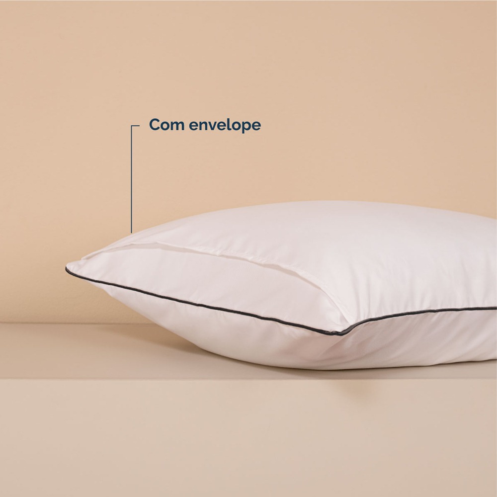 Kit 2 Fronhas Linea 50cm x 70cm Micropercal 200 Fios - Preto