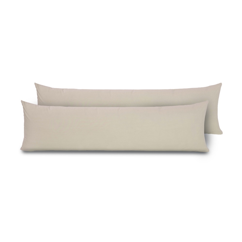 Kit 2 Fronhas para Travesseiro de Corpo Slim 1,50cm x 50cm - Bege