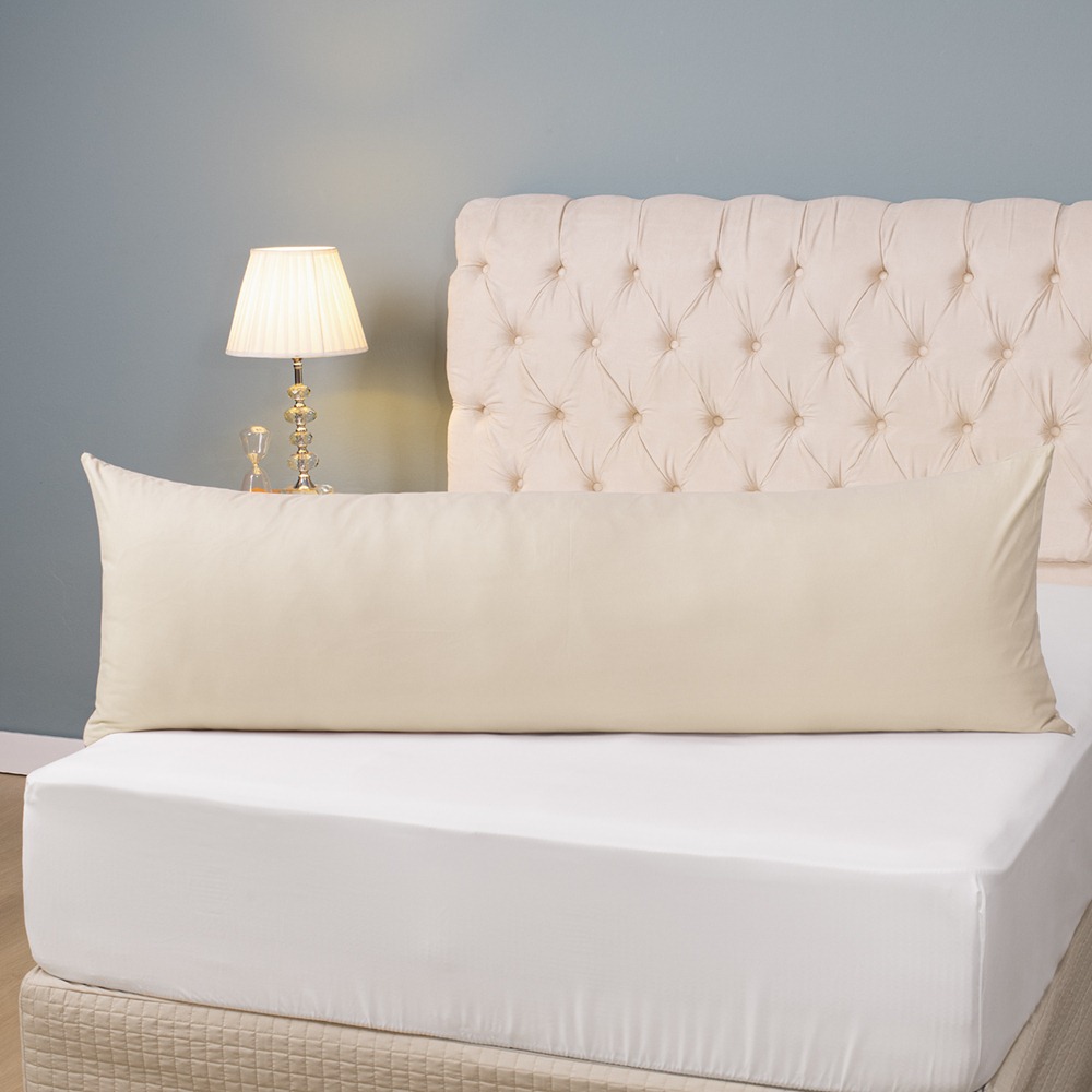 Kit 2 Fronhas para Travesseiro de Corpo Slim 1,50cm x 50cm - Bege