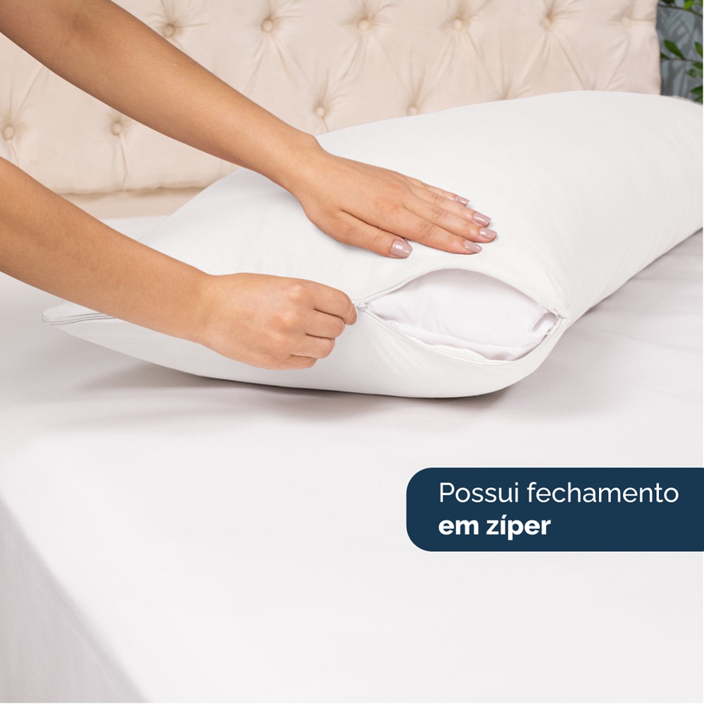 Kit 2 Fronhas para Travesseiro de Corpo Slim 1,50cm x 50cm - Branco