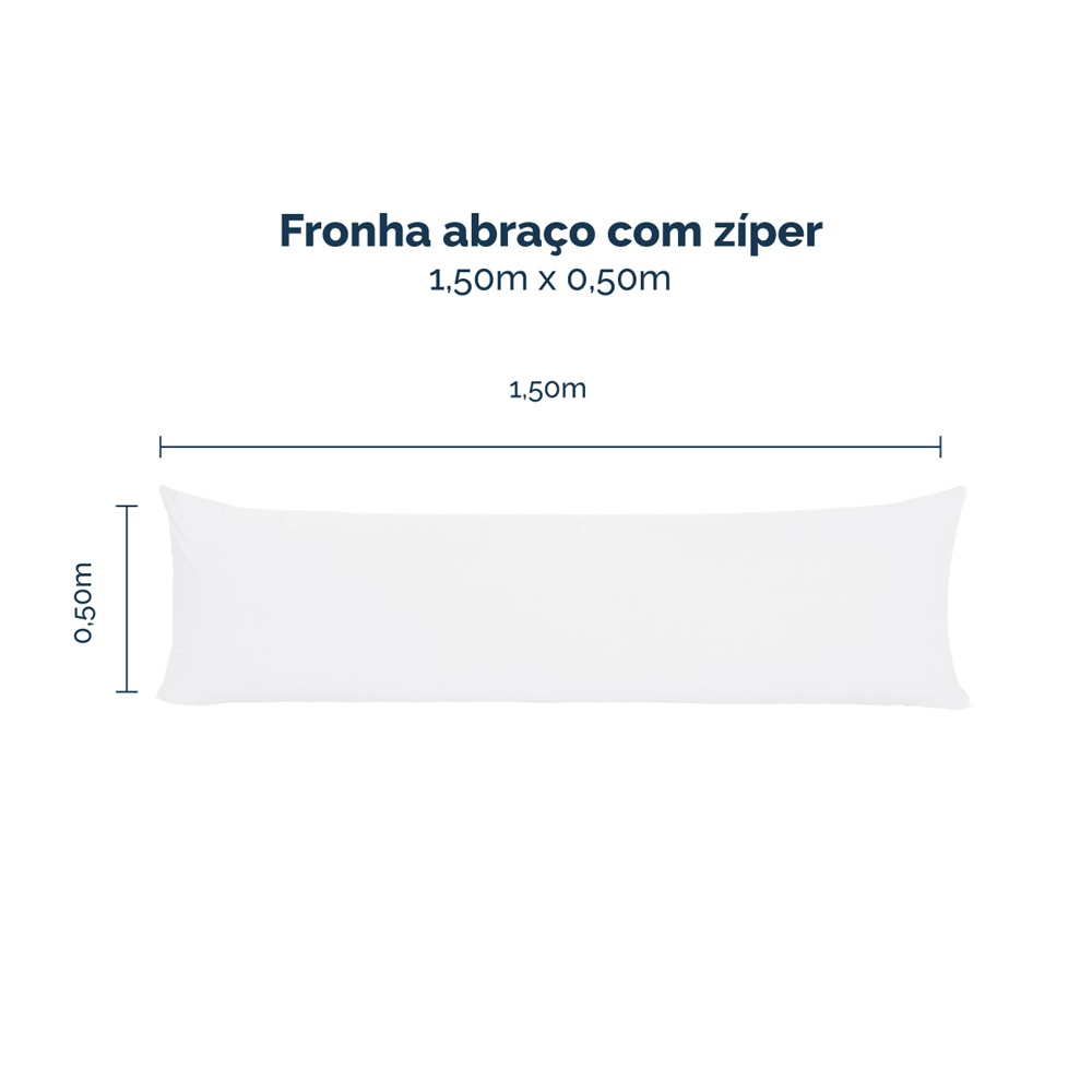 Kit 2 Fronhas para Travesseiro de Corpo Slim 1,50cm x 50cm - Branco