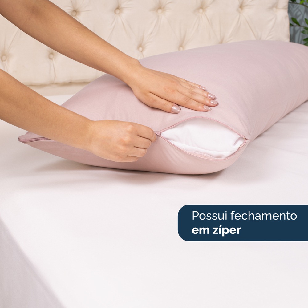 Kit 2 Fronhas para Travesseiro de Corpo Slim 1,50cm x 50cm - Rose