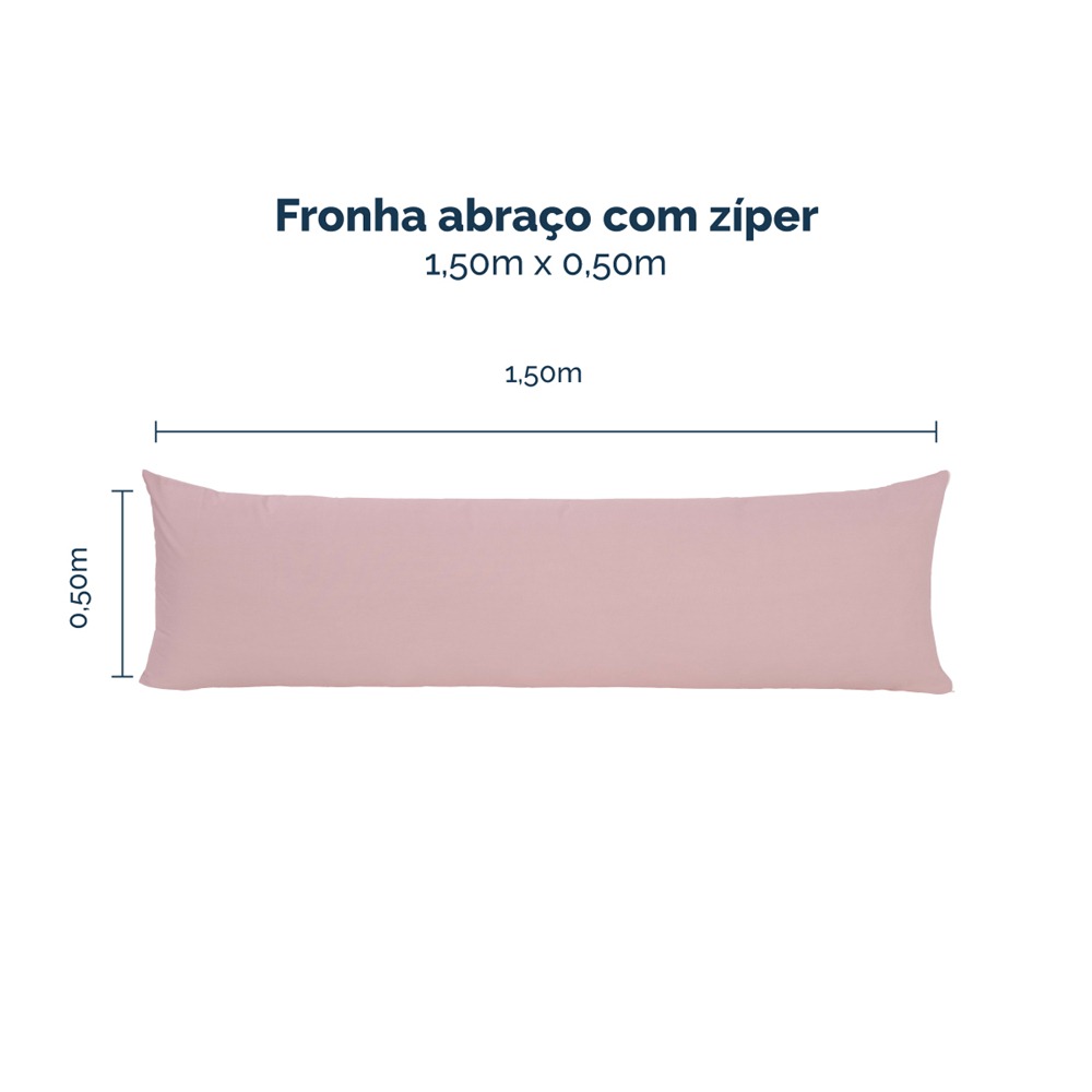 Kit 2 Fronhas para Travesseiro de Corpo Slim 1,50cm x 50cm - Rose