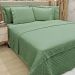 Kit Cobre Leito Casal Padrão + Jogo de Lençol Micropercal 300 Fios com Bordado Inglês Santorini 7 Peças - Verde Militar