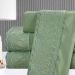 Kit Cobre Leito Casal Padrão + Jogo de Lençol Micropercal 300 Fios com Bordado Inglês Santorini 7 Peças - Verde Militar