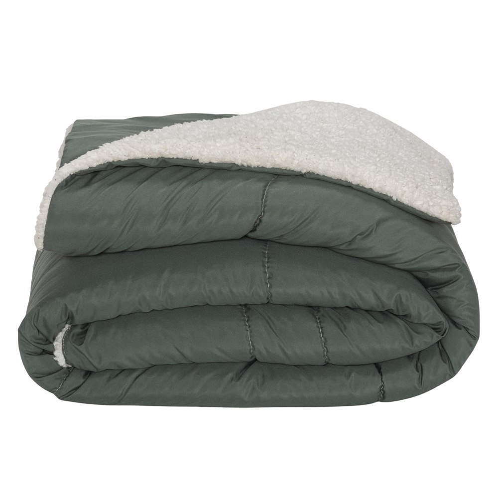 Kit Edredom King Coberdrom Soft Hipercal/Sherpa 5 Peças - Verde