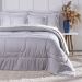 Kit Edredom Queen Coberdrom Soft Hipercal/Sherpa 5 Peças - Cinza