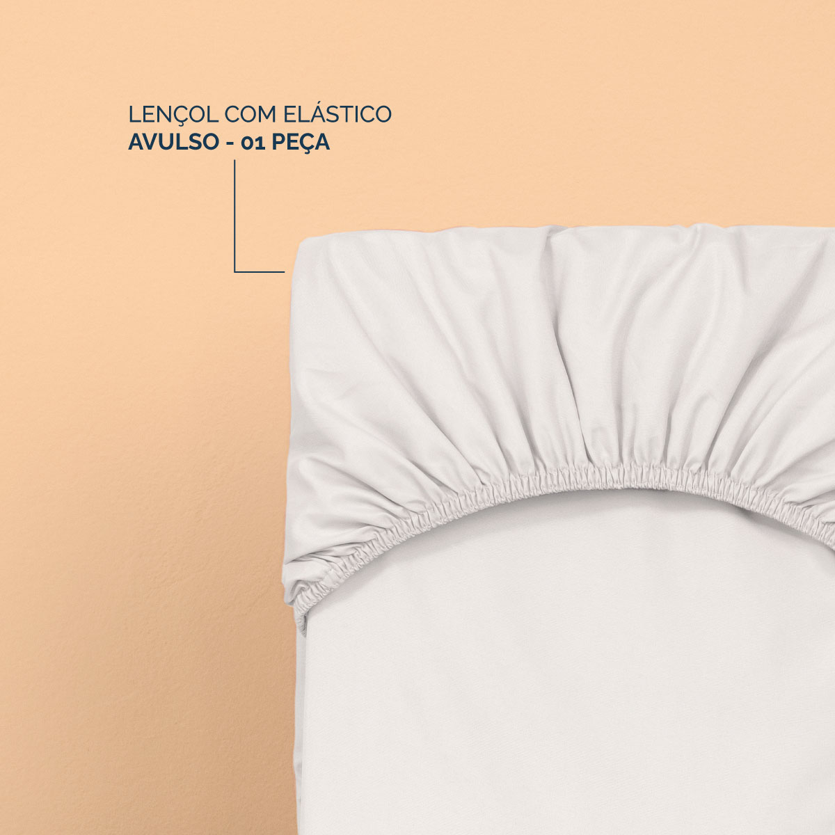 Lençol Avulso Queen Slim com Elástico Micropercal 200 Fios - Branco