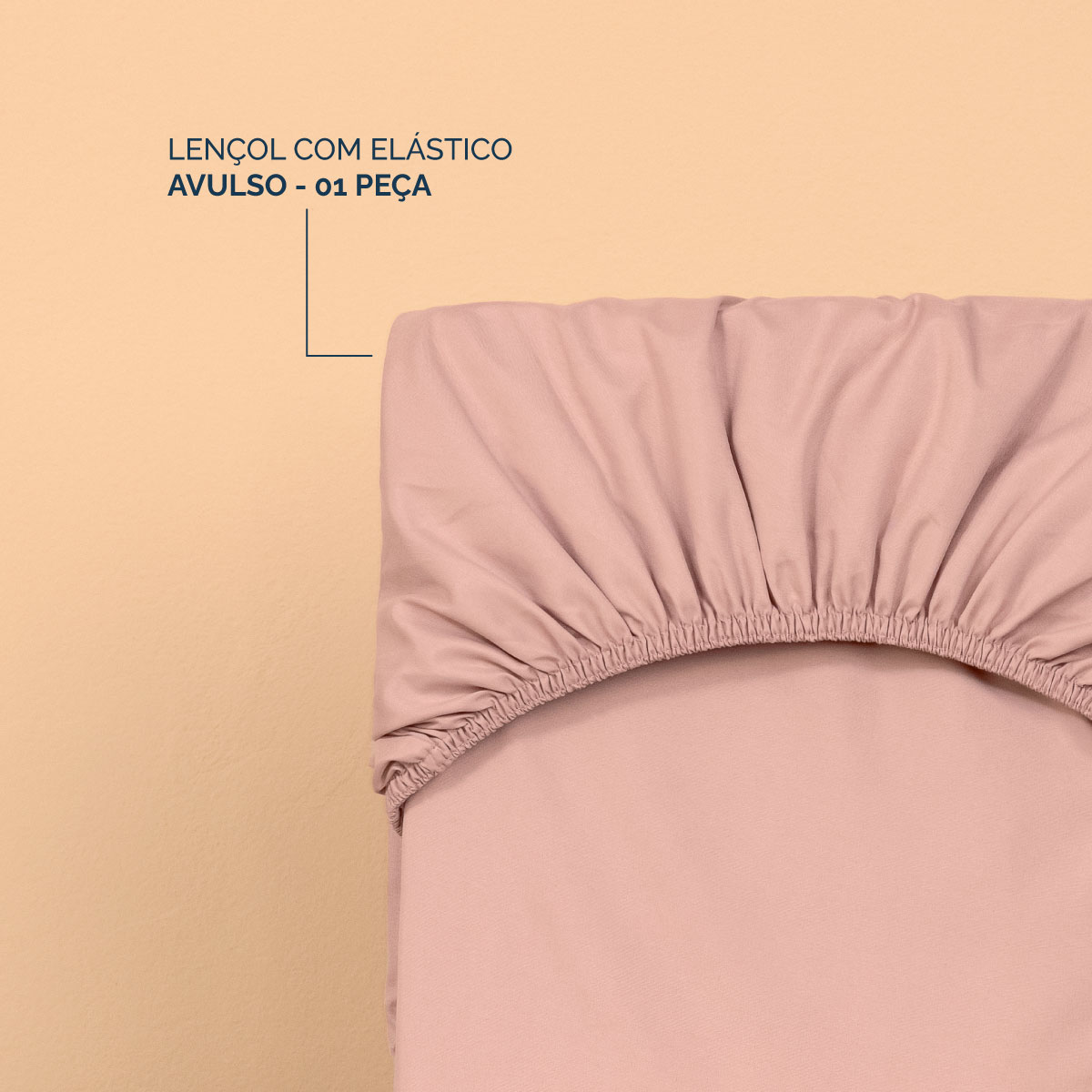 Lençol Avulso Solteiro Slim com Elástico Micropercal 200 Fios - Rose
