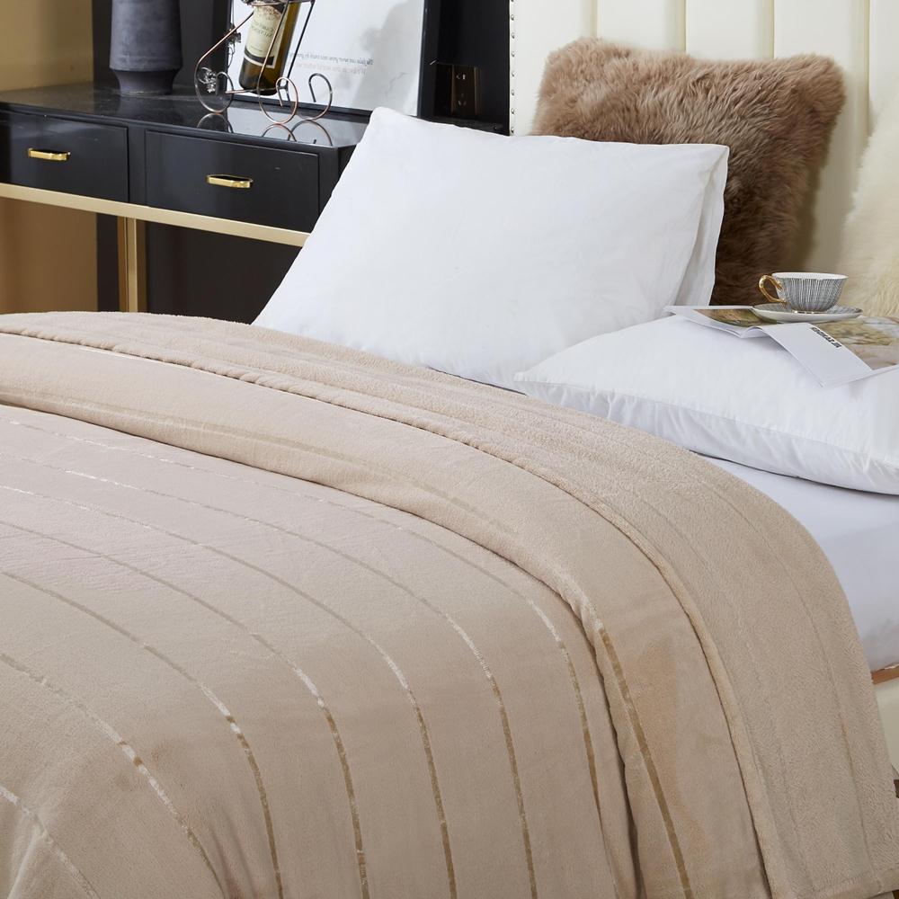 Manta Cobertor Queen Roma Flannel Ultrasoft - Bege