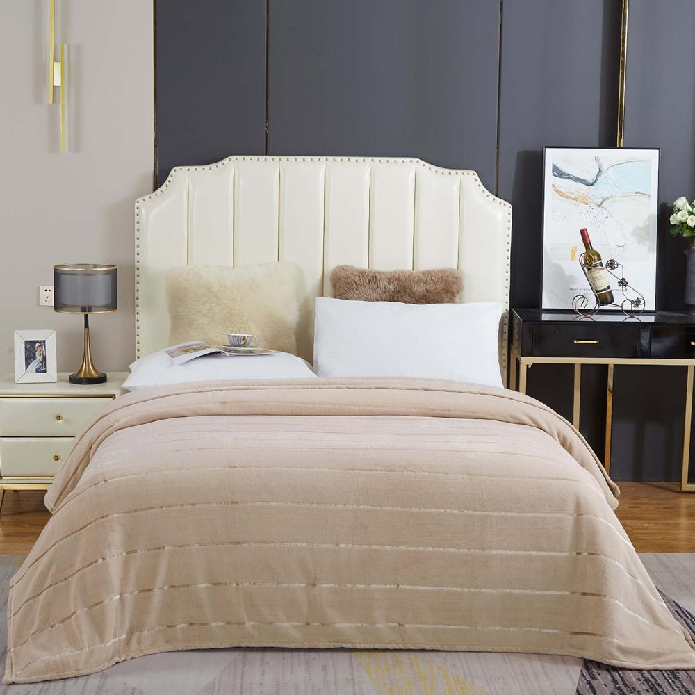 Manta Cobertor Queen Roma Flannel Ultrasoft - Bege