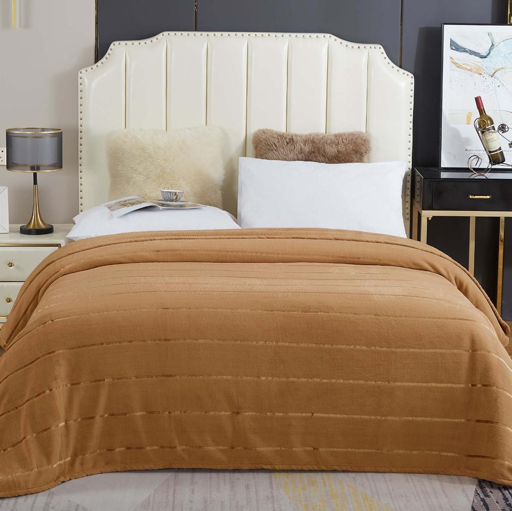 Manta Cobertor Queen Roma Flannel Ultrasoft - Caramelo