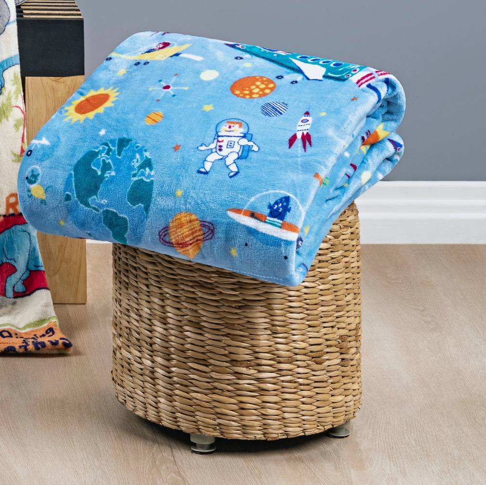 Manta Solteiro Infantil Bouti Kids Flannel 1 Peça - Astronauta