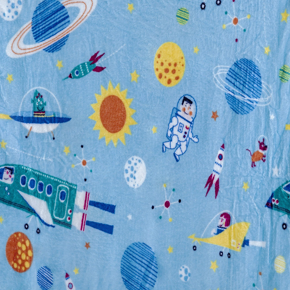 Manta Solteiro Infantil Bouti Kids Flannel 1 Peça - Astronauta