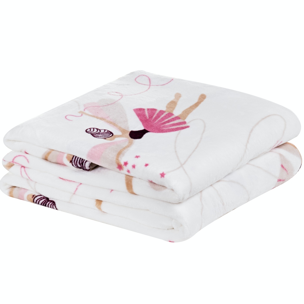 Manta Solteiro Infantil Bouti Kids Flannel 1 Peça - Bailarina