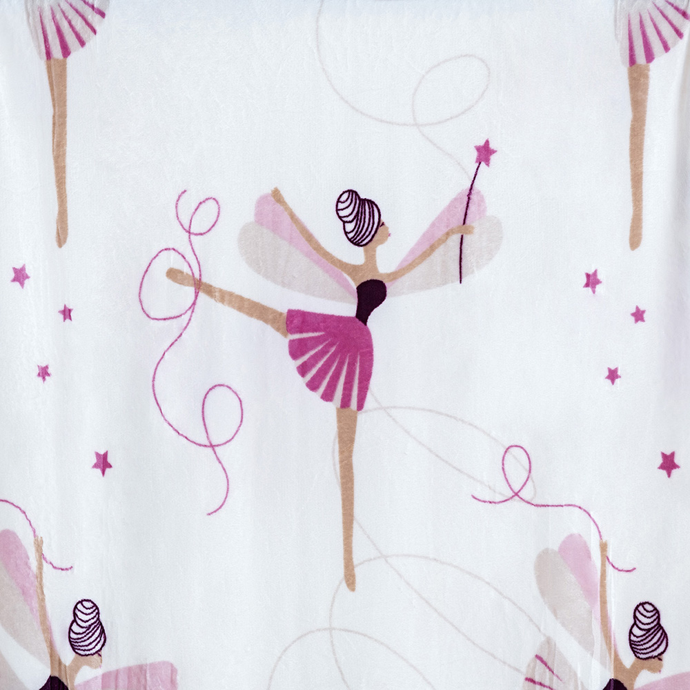 Manta Solteiro Infantil Bouti Kids Flannel 1 Peça - Bailarina
