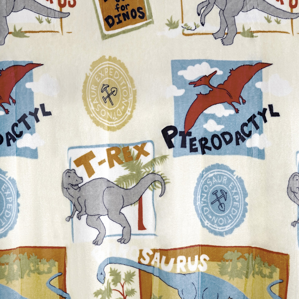 Manta Solteiro Infantil Bouti Kids Flannel 1 Peça - Dino