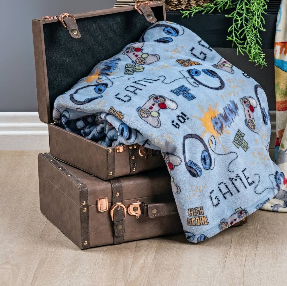 Manta Solteiro Infantil Bouti Kids Flannel 1 Peça - Game